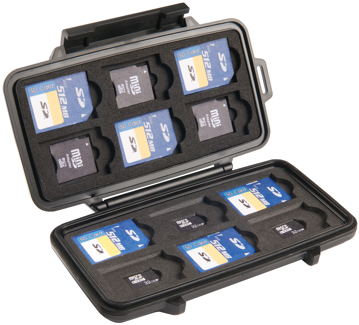 pelican peli products 0915 hard camera memory sd card case